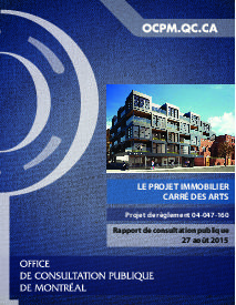 Couverture du rapport - Projet immobilier du Carré des Arts