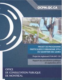 Couverture du rapport - Programme particulier d'urbanisme du Quartier des gares (PPU)