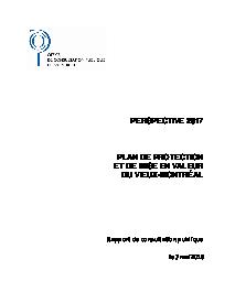 Couverture du rapport - Consultation publique sur l'avenir du Vieux-Montréal