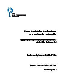 Couverture du rapport - Cadre de révision des hauteurs et densités - Centre-ville