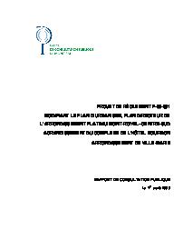 Couverture du rapport - Agrandissement du complexe de l'Hôtel Bourbon