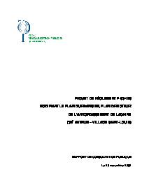 Couverture du rapport - Projet domiciliaire du Village Saint-Louis