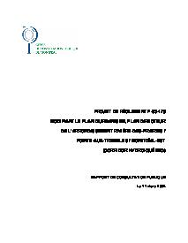 Couverture du rapport - Modification au plan d'urbanisme – Corridor Hydro-Québec