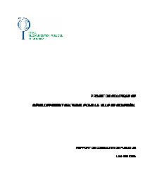 Couverture du rapport - Politique de développement culturel pour la Ville de Montréal