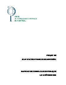 Couverture du rapport - Projet de plan d'action famille Montréal