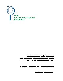 Couverture du rapport - Le mont Royal - Réaménagement du secteur de l'entrée Peel