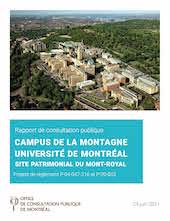 Couverture du rapport - Campus de la montagne de l'Université de Montréal