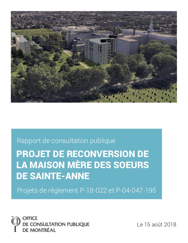 Couverture du rapport - Maison mère des Soeurs de Ste-Anne