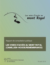 Couverture du rapport - Les voies d'accès au mont Royal (Camillien-Houde / Remembrance)